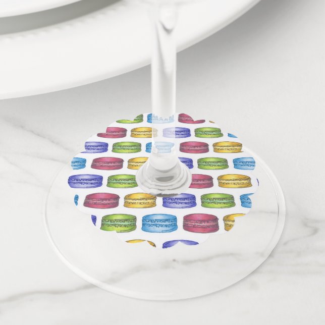 Etiqueta Para Copas De Vino Pastel de panadería francesa Macaron Cookie Pastry (Detalle)