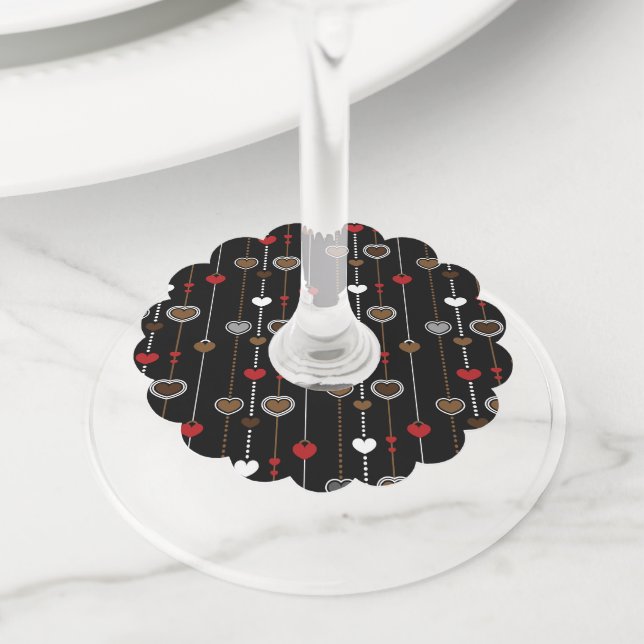 Etiqueta Para Copas De Vino Patrón cardíaco 28 (Detalle)