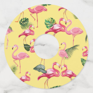 Etiqueta Para Copas De Vino Patrón de amor de flamencos 3