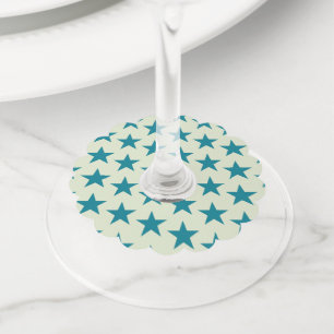 Etiqueta Para Copas De Vino Patrón de estrellas 6