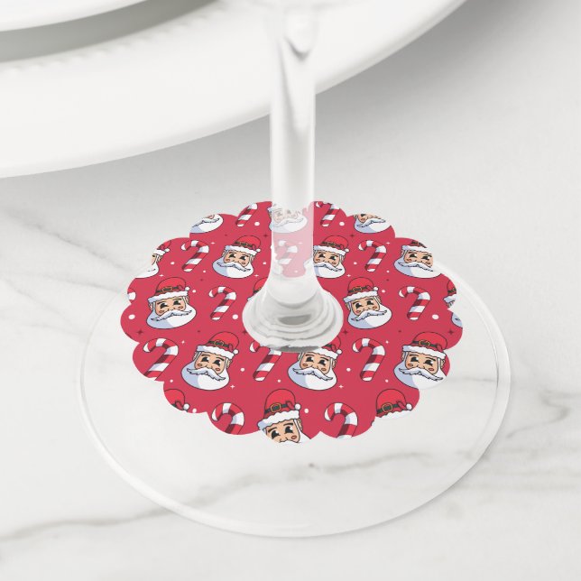 Etiqueta Para Copas De Vino Patrón de navidades 89 (Detalle)