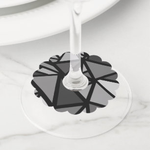 Etiqueta Para Copas De Vino Patrón de triángulos coloridos 6