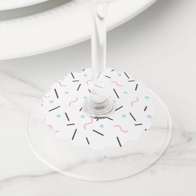 Etiqueta Para Copas De Vino Patrón geométrico 32 (Detalle)