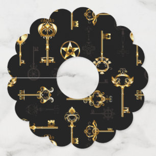 Etiqueta Para Copas De Vino Patrón sin inconvenientes con las teclas de oro