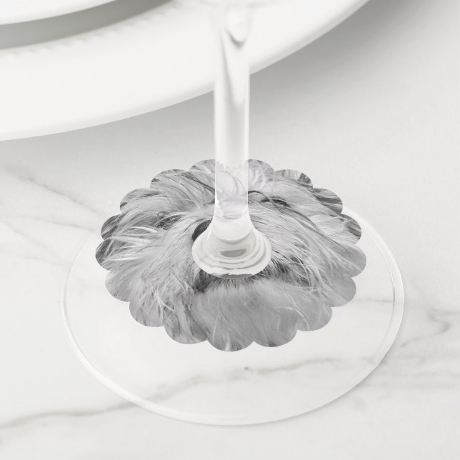 Etiqueta Para Copas De Vino Perro Coton de Tulear (Detalle)