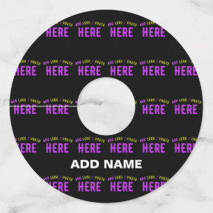ETIQUETA PARA COPAS DE VINO PERSONALIZABLE MODERNO ESTILO NEGRO VERIFICADO MAR