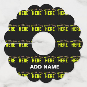 ETIQUETA PARA COPAS DE VINO PERSONALIZABLE MODERNO ESTILO NEGRO VERIFICADO MAR