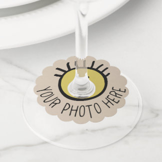 Etiqueta Para Copas De Vino Personalizado Foto KRAFT WINE GLASS TAGS Blank Tem