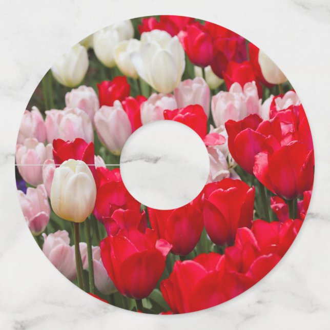 Etiqueta Para Copas De Vino Pétalos preciosos (Anverso)