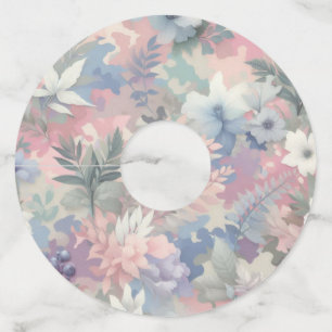 Etiqueta Para Copas De Vino Primavera floral/tropical/pastel de Pascua