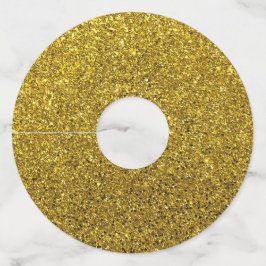 Etiqueta Para Copas De Vino Purpurina de manchas de oro