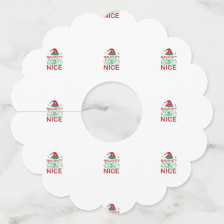 Etiqueta Para Copas De Vino Ranas de Navidad Traviesas o Buenas con Diseño de