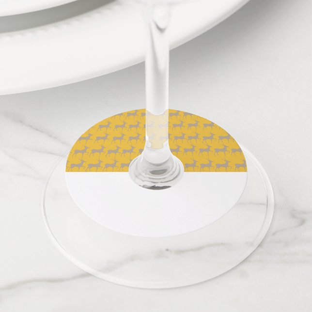 Etiqueta Para Copas De Vino Rennes de Noël Fond Jaune Moutarde  (Detalle)