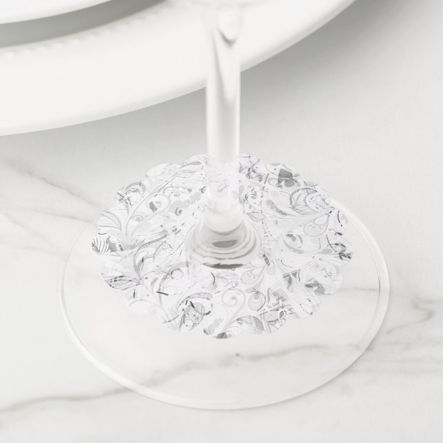 Etiqueta Para Copas De Vino Resumen Mandala 4 (Detalle)