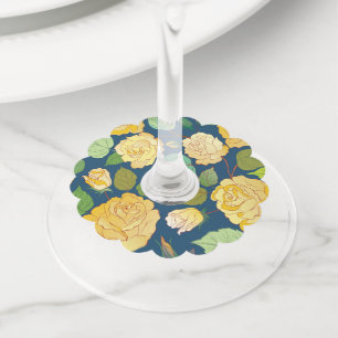 ETIQUETA PARA COPAS DE VINO ROSAS 2