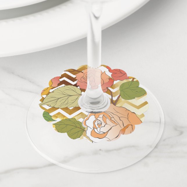 Etiqueta Para Copas De Vino Rosas 28 (Detalle)