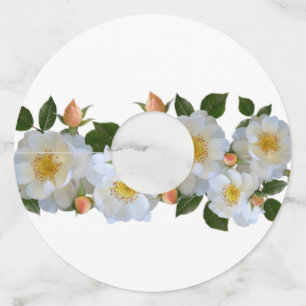 Etiqueta Para Copas De Vino rosas blancas personalizadas