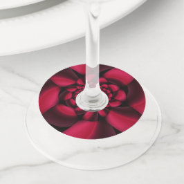 Etiqueta Para Copas De Vino Ruby Red Black Petal
