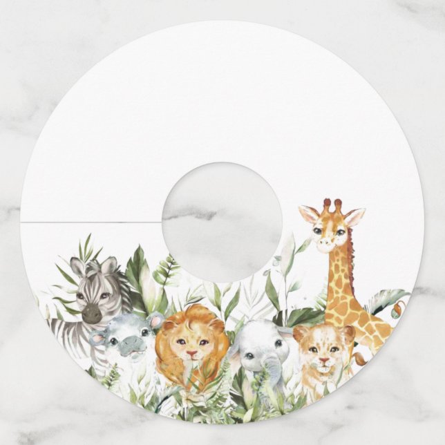 Etiqueta Para Copas De Vino Safari Babyducha (Anverso)