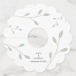 Etiqueta Para Copas De Vino Sage Sage Green Leaves Names Date Boda
