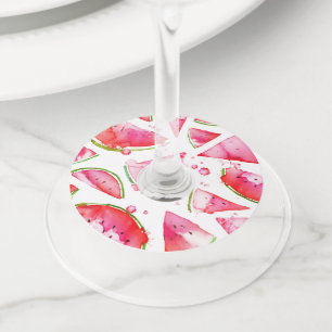 Etiqueta Para Copas De Vino sandía acuática 1