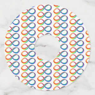 Etiqueta Para Copas De Vino Símbolo infinito arcoiris en capas