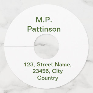 Etiqueta Para Copas De Vino Simple minimal verde añade tu texto nombre foto pe