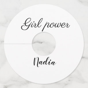Etiqueta Para Copas De Vino simple poder de chica minimalista agregar nombre t