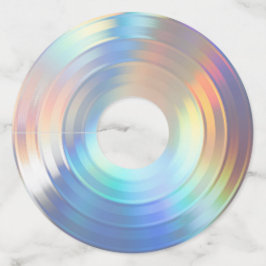 Etiqueta Para Copas De Vino  Sirena Unicornio Arcoíris Pastel Holográfico Mode