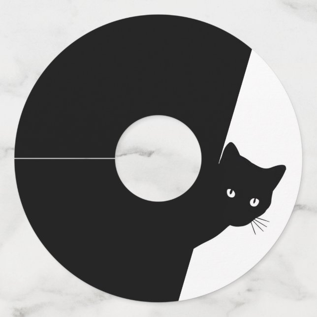 Etiqueta Para Copas De Vino Sly Black Cat (Anverso)