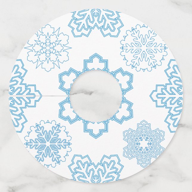 Etiqueta Para Copas De Vino Snowflake (Anverso)