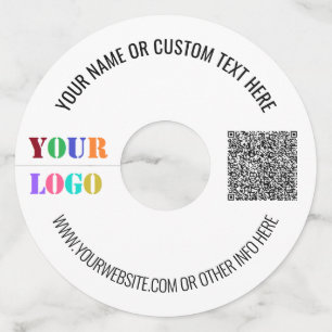 Etiqueta Para Copas De Vino Su código QR Personalizado Texto y logotipo Vidrio