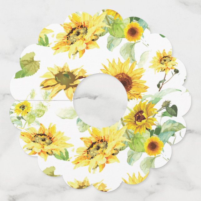 Etiqueta Para Copas De Vino Sunflower (Anverso)