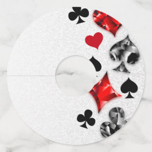 Etiqueta Para Copas De Vino Tarjeta de juego de jugador de póquer se adapta a 