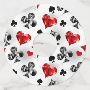 Etiqueta Para Copas De Vino Tarjeta de juego de jugador de póquer se adapta a 