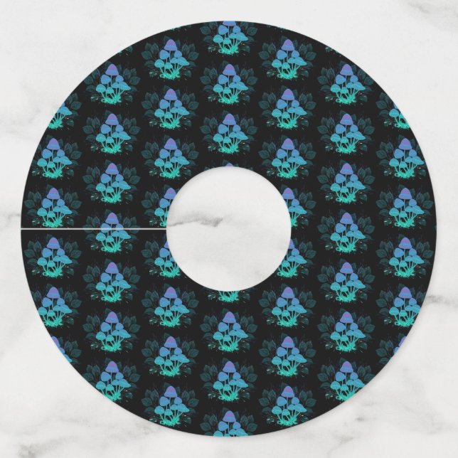 Etiqueta Para Copas De Vino Toadstools en Bushes (Anverso)