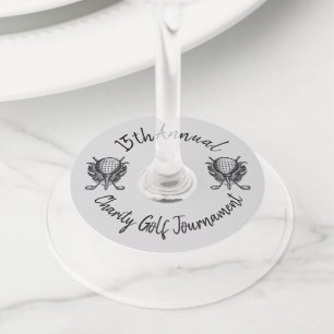 Etiqueta Para Copas De Vino Torneo de golf Ball Tee Clubs Charity Golf