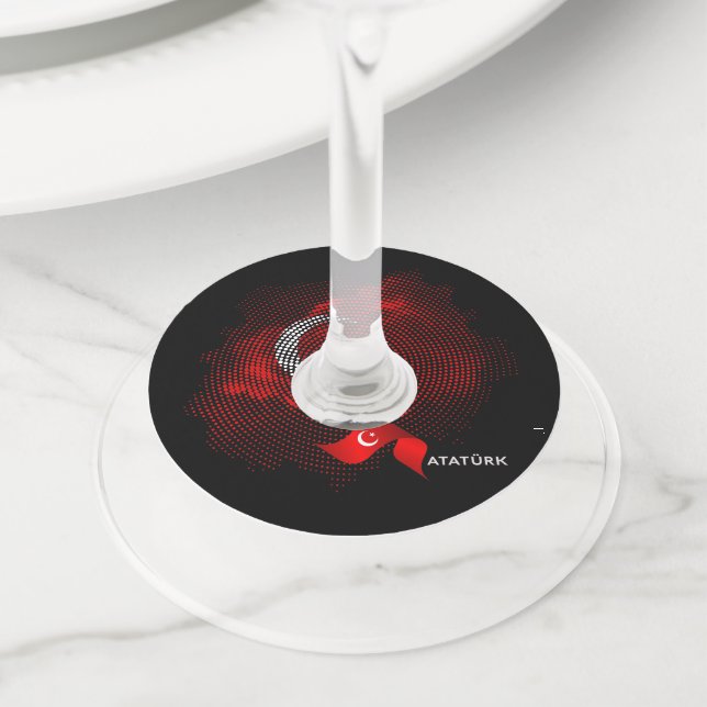 Etiqueta Para Copas De Vino Turkey flag (Detalle)