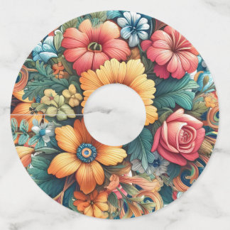 Etiqueta Para Copas De Vino Un bonito Bouquet de flores