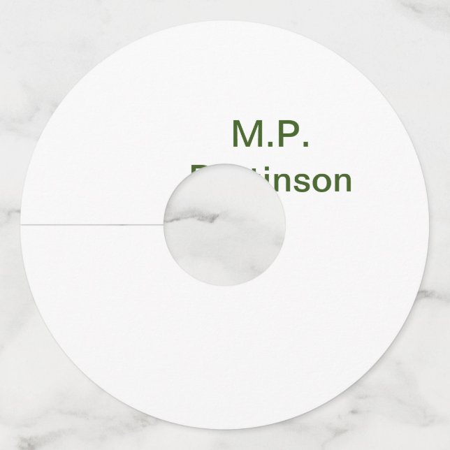 Etiqueta Para Copas De Vino Verde mínimo simple añadir el nombre de texto reco (Anverso)