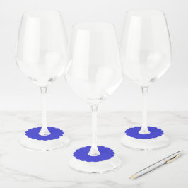 Etiqueta Para Copas De Vino Vieira azul profundo