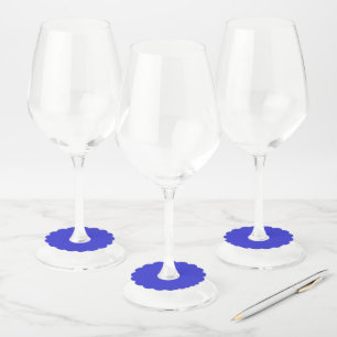 Etiqueta Para Copas De Vino Vieira azul profundo