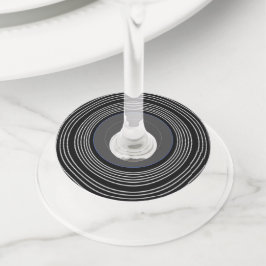 Etiqueta Para Copas De Vino Vinílico Lp negro y gris