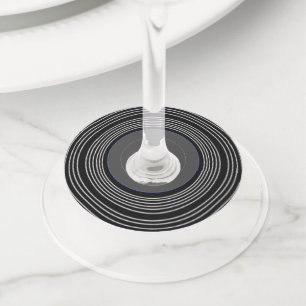 Etiqueta Para Copas De Vino Vinílico Lp negro y gris