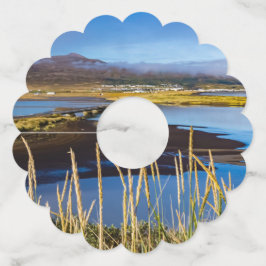 Etiqueta Para Copas De Vino Vista sobre Saudarkrokur y Skagafjordur, Islandia