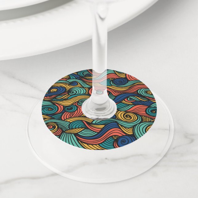 Etiqueta Para Copas De Vino Wool Topped paisley (Detalle)