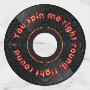 Etiqueta Para Copas De Vino "You Spin Me" Coaster de Vinilo Retro de Música
