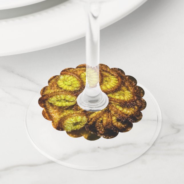 Etiqueta Para Copas De Vino Young Fern Leaves (Detalle)