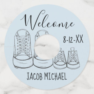 Etiqueta Para Copas De Vino Zapatos grandes Zapatos bebés Ducha Bautismo Chris