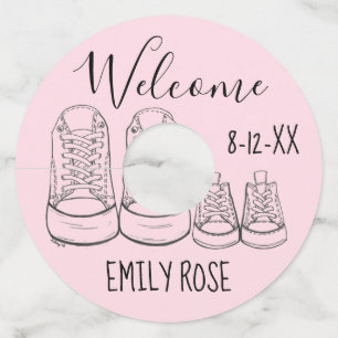 Etiqueta Para Copas De Vino Zapatos grandes Zapatos bebés Ducha Bautismo Chris